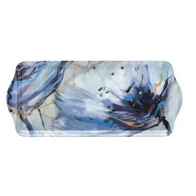 Pimpernel Blooms In Lilac Melamine Sandwich Tray 15.1 X 6.5" In Blue