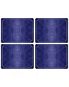 Pimpernel Blue Croc Leather Placemats Set Of 4 In Blue