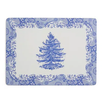 Pimpernel Blue Italian Christmas Set Of 4 Cork Back Placemats