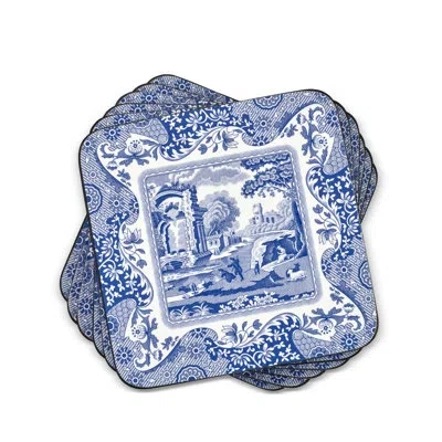 Pimpernel Blue Italian Coasters 4"x 4" In Blue;blue