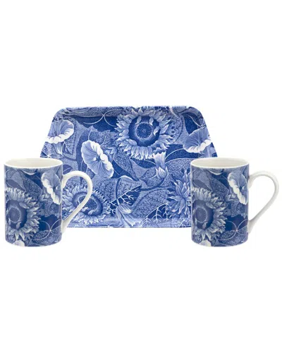 Pimpernel Blue Room Sunflower Set Of 2 Mugs & Tray