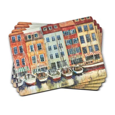 Pimpernel Boat Scene Placemats 15.7 X 11.7" In Red