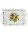 Pimpernel Botanic Garden Sunflower Large Melamine Handled Tray In White