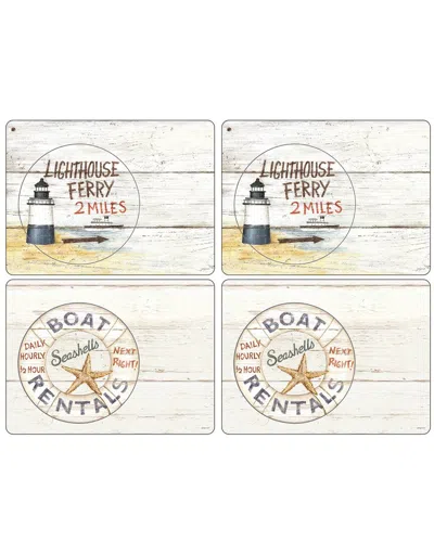 Pimpernel Coastal Signs Set Of 4 Placemats In Multi