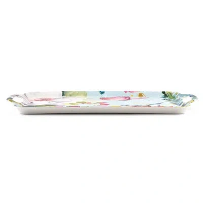 Pimpernel Colorful Breeze Large Melamine Hndld Tray 18.9 X11.6" In Blue