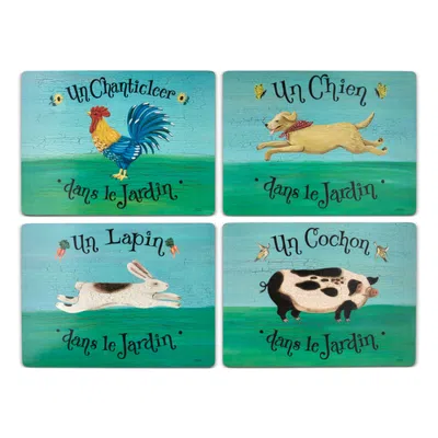Pimpernel Dans Le Jardin Set Of 4 Cork Back Placemats In Multi