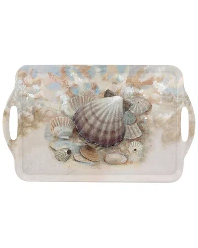 Pimpernel Dnu  Beach Prize Large Melamine Handled Tray In Multi