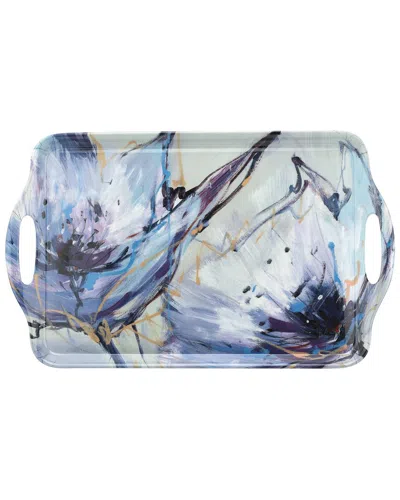 Pimpernel Dnu  Blooms In Lilac Melamine Large Handled Tray In Multi
