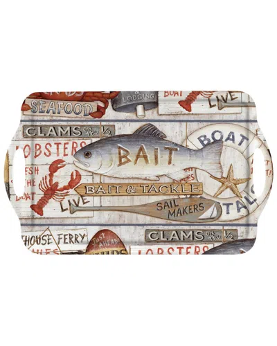 Pimpernel Dnu  Coastal Signs Large Handled Tray In Multi