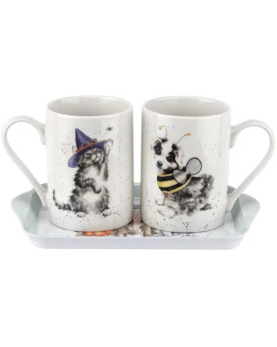 Pimpernel Dnu  Royal Worcester Wrendale Mug & Tray Set In White