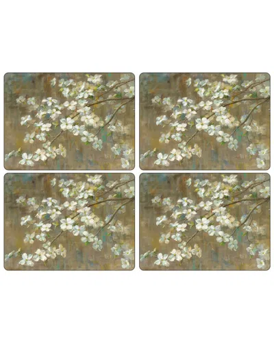 Pimpernel Dogwood In Spring Set Of 4 Placemats In Brown