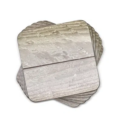 Pimpernel Driftwood Coasters 4"x 4" In Tan