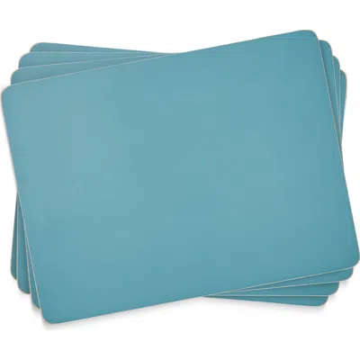 Pimpernel Evergreen Set Of 4 Cork Back Placemats In Blue