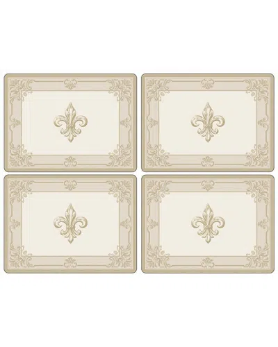 Pimpernel Fleur De Lys Set Of 4 Placemats In Neutral