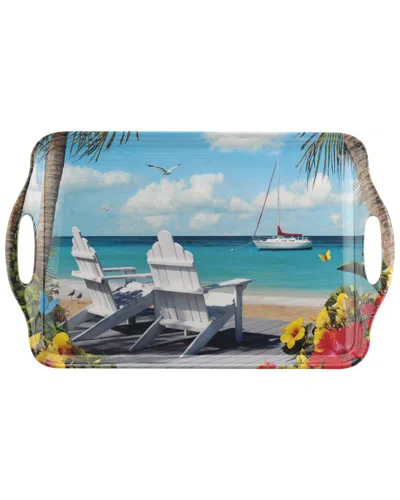 Pimpernel In The Sunshine Melamine Large Handled Tray In Multi