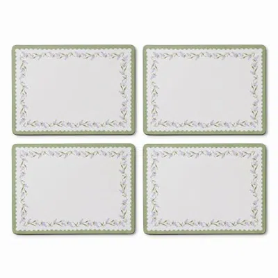 Pimpernel Lavandula Set Of 4 Cork Back Placemats In Gray