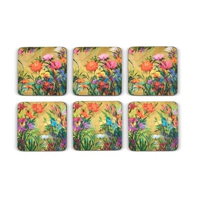 Pimpernel Martha's Choice Coasters 4"x 4" In Taupe;taupe