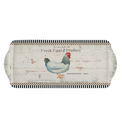 Pimpernel On The Farm Melamine Sandwich Tray 15.1x6.5" In Gray