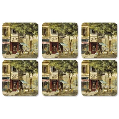 Pimpernel Parisian Scene Coasters 4"x 4" In Multi