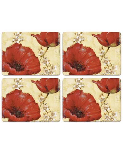 Pimpernel Poppy De Villeneuve Placemats Set Of 4 In Multi
