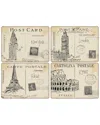 Pimpernel Postcard Sketches Placemats Set Of 4 In Charcoal
