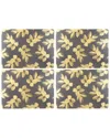 Pimpernel Set Of 4 Etched Leaves Large Placemats In Multi
