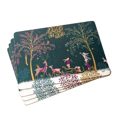 Pimpernel Sara Miller Woodland Tales Set Of 4 Cork Back Placemats In Multi