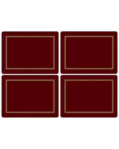Pimpernel Set Of 4 Classic Burgundy Placemats
