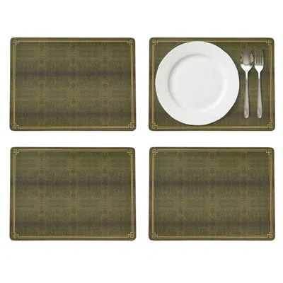 Pimpernel Shagreen Leather Placemats - Green, Set Of 4