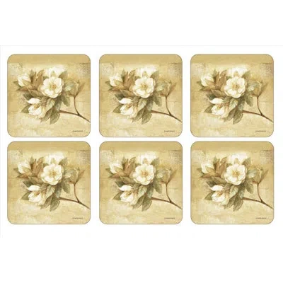 Pimpernel Sugar Magnolia Coasters 4"x 4" In Beige;beige