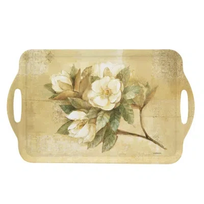 Pimpernel Sugar Magnolia Large Melamine Hndld Tray 18.9 X11.6" In Brown
