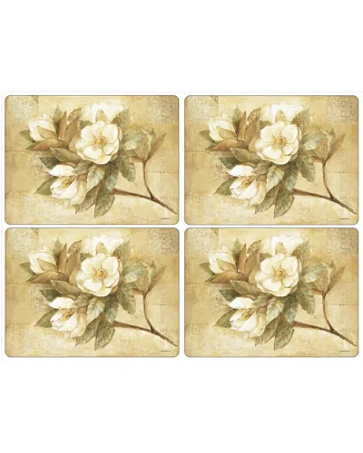 Pimpernel Sugar Magnolia Placemats Set Of 4 In Gold