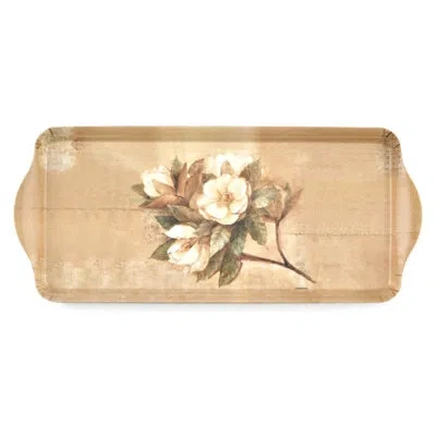 Pimpernel Sugar Magnolia Sandwich Tray - Beige In Brown
