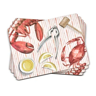 Pimpernel Summer Feast Placemats 15.7 X 11.7" In Red