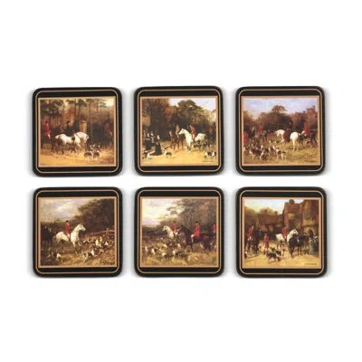 Pimpernel Tally Ho Coasters 4"x 4" In Black
