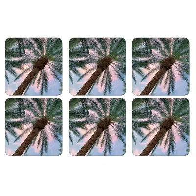 Pimpernel Tropical Coasters 4"x 4" In Brown,blue,green