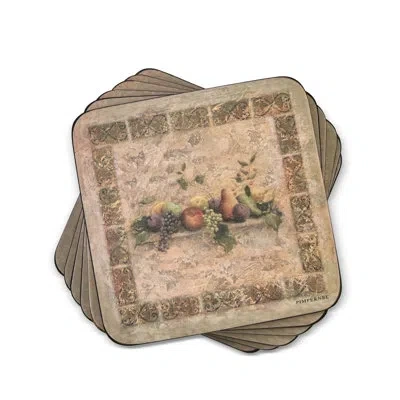 Pimpernel Tuscan Palette Coasters 4"x 4" In Rust;rust