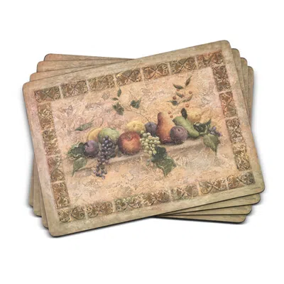 Pimpernel Tuscan Palette Set Of 4 Cork Back Placemats In Brown