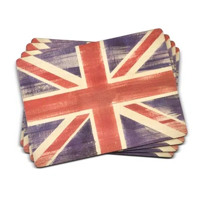 Pimpernel Union Jack Flag Placemats 15.7 X 11.7" In Red