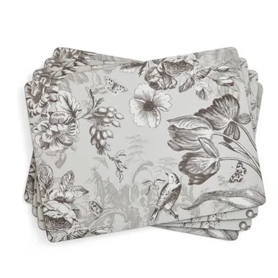 Pimpernel Vintage Garden Set Of 4 Cork Back Placemats In Gray