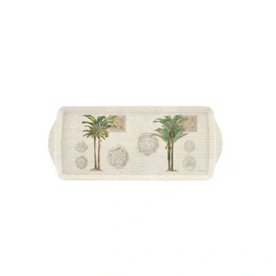 Pimpernel Vintage Palm Study Melamine Sandwich Tray 15.1x6.5" In Beige