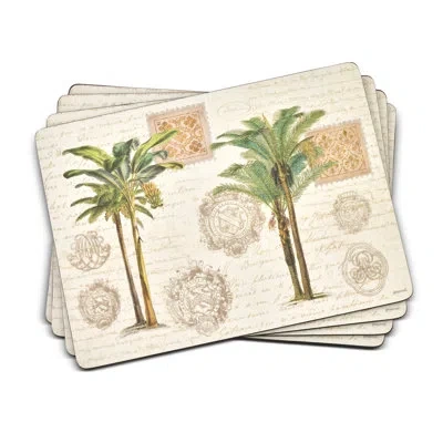 Pimpernel Vintage Palm Study Placemats 15.7 X 11.7" In Tan