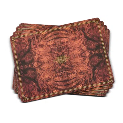Pimpernel Walnut Burlap Set Of 4 Cork Back Placemats In Brown