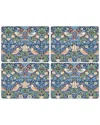Pimpernel William Morris Strawberry Thief Placemats Blue Set Of 4 In Blue