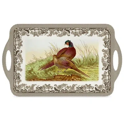 Pimpernel Woodland Large Melamine Hndld Tray 18.9 X11.6" In Brown