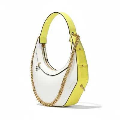 Pimpinicchio New York Women's White / Yellow Asymmetrical Hobo Bag In White & Yellow In Multi