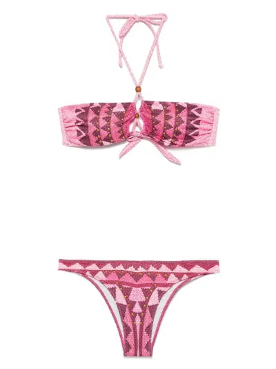 Pin Up Bandeau-style Studded Bikini Clothing