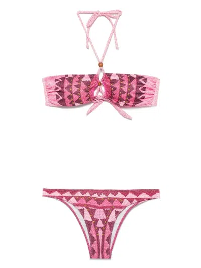 PIN UP BANDEAU-STYLE STUDDED BIKINI