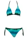 Pin Up Glitter Triangle Bikini In Blue