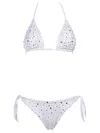 Pin Up Rain Triangle Bikini In White